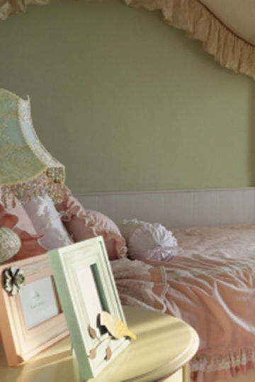 美式风格粉色系女孩卧室装修图片